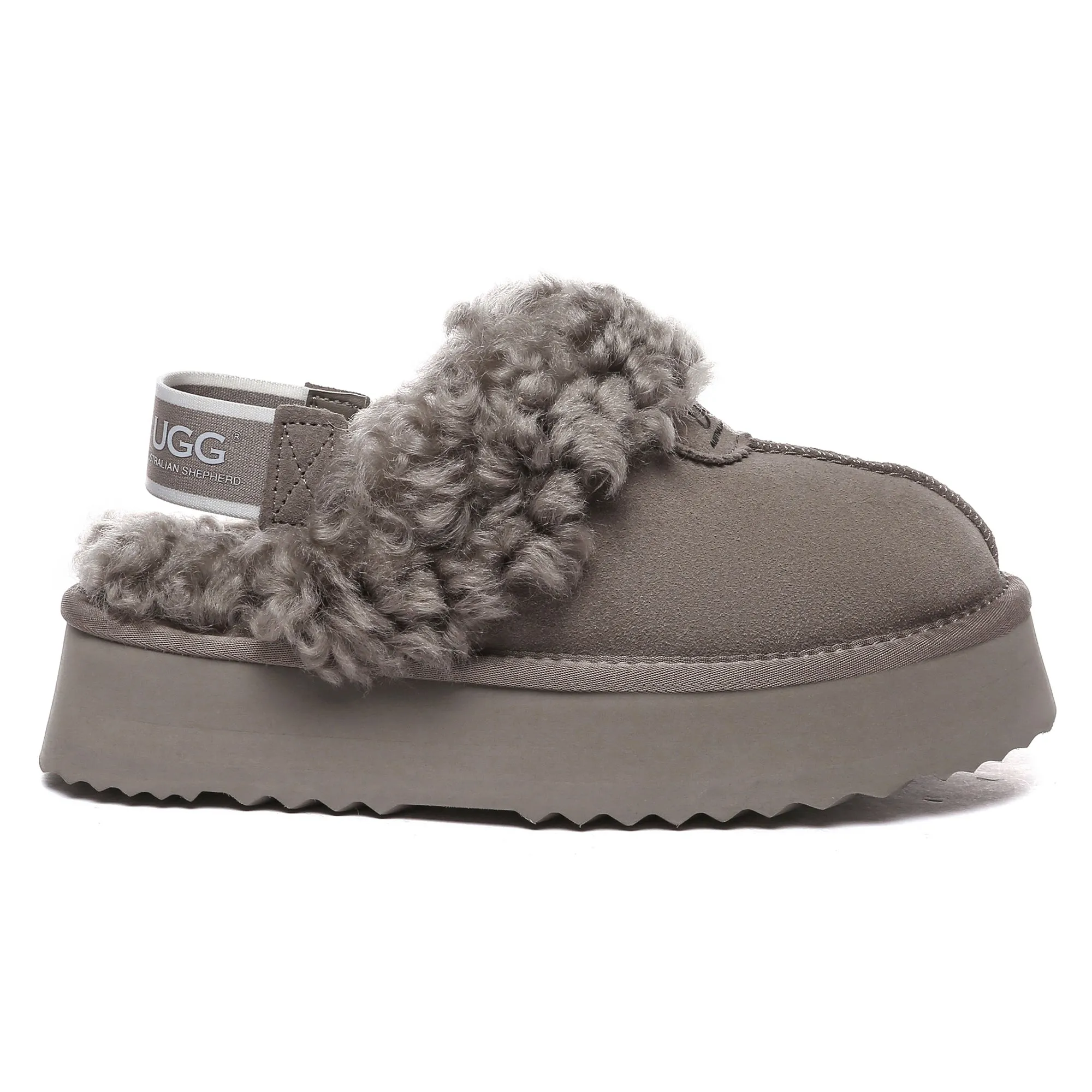 UGG Fuzzy Waffle Slingback Platform Slides