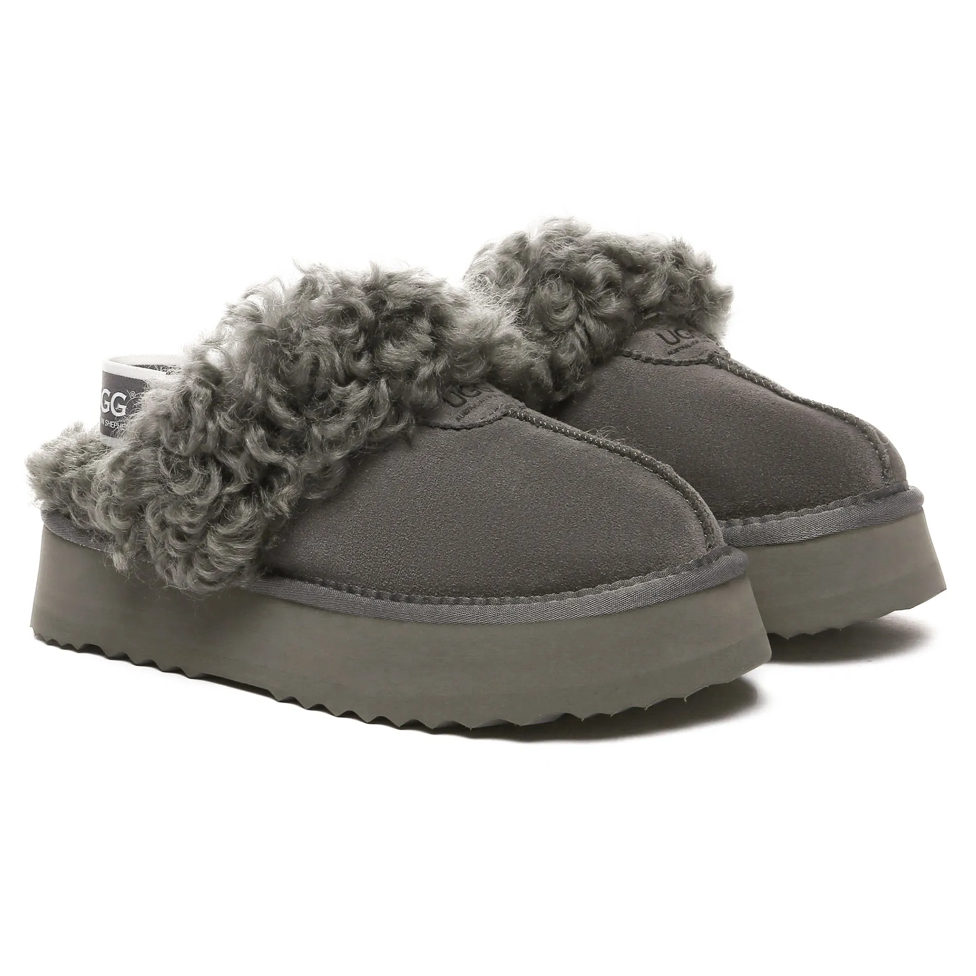 UGG Fuzzy Waffle Slingback Platform Slides