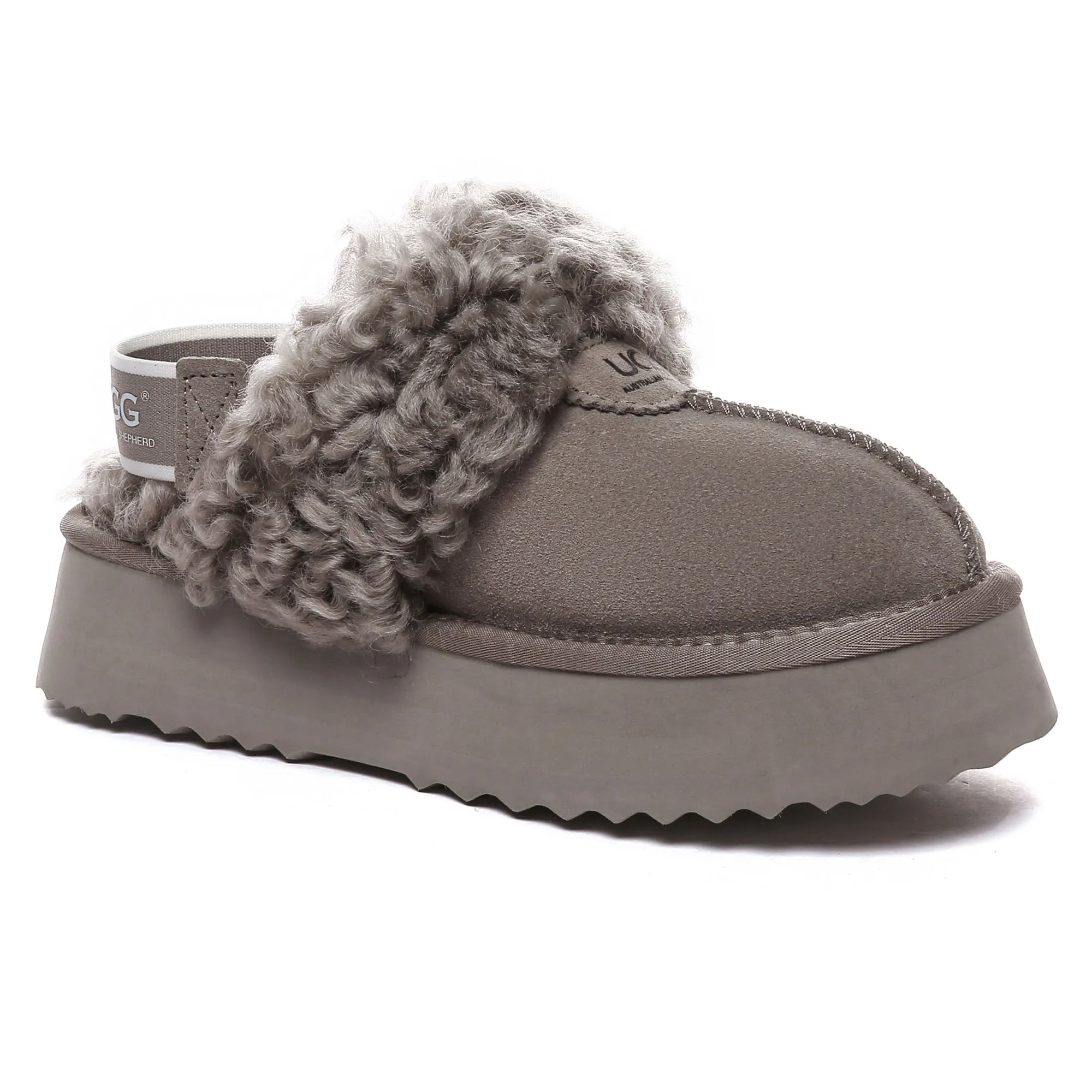 UGG Fuzzy Waffle Slingback Platform Slides