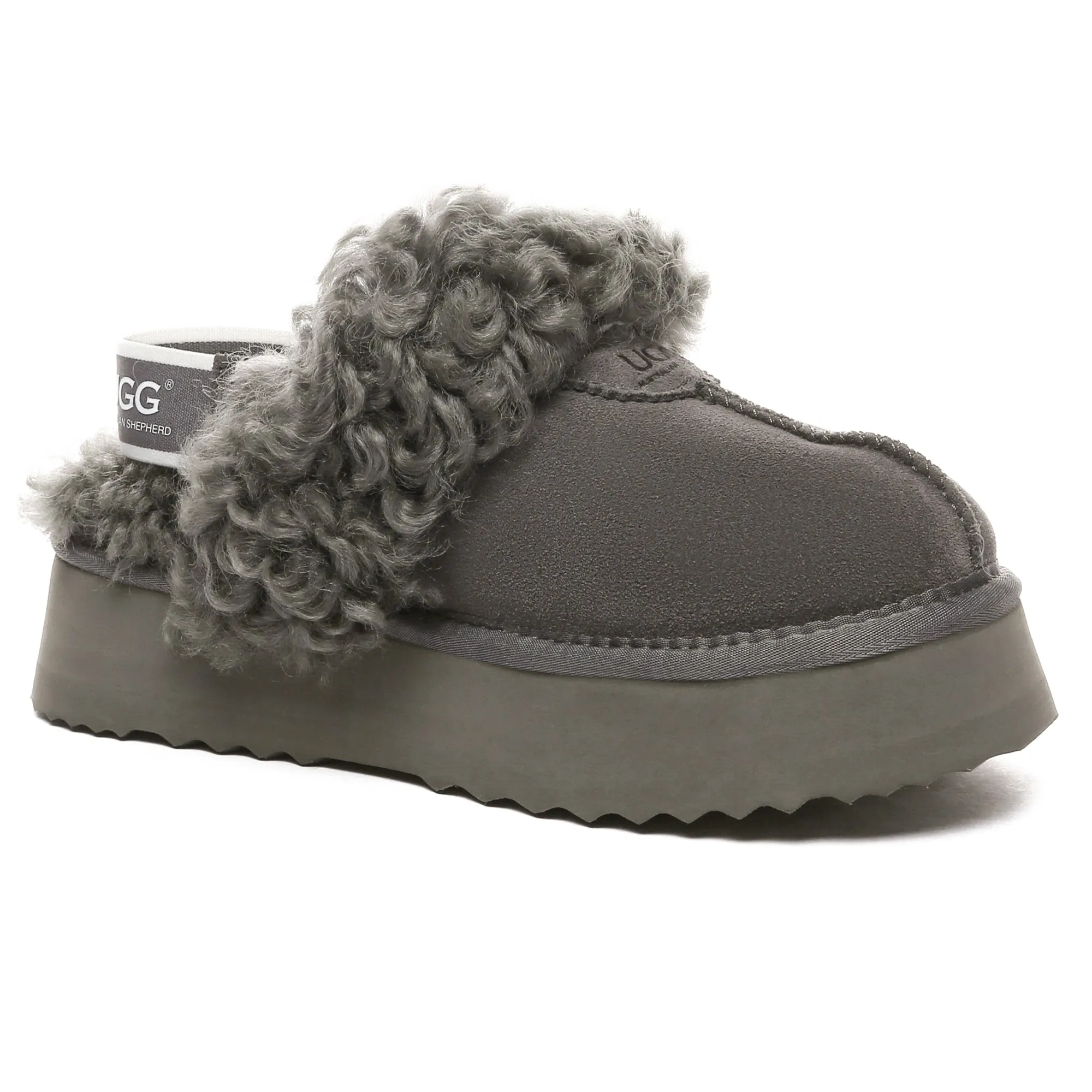 UGG Fuzzy Waffle Slingback Platform Slides