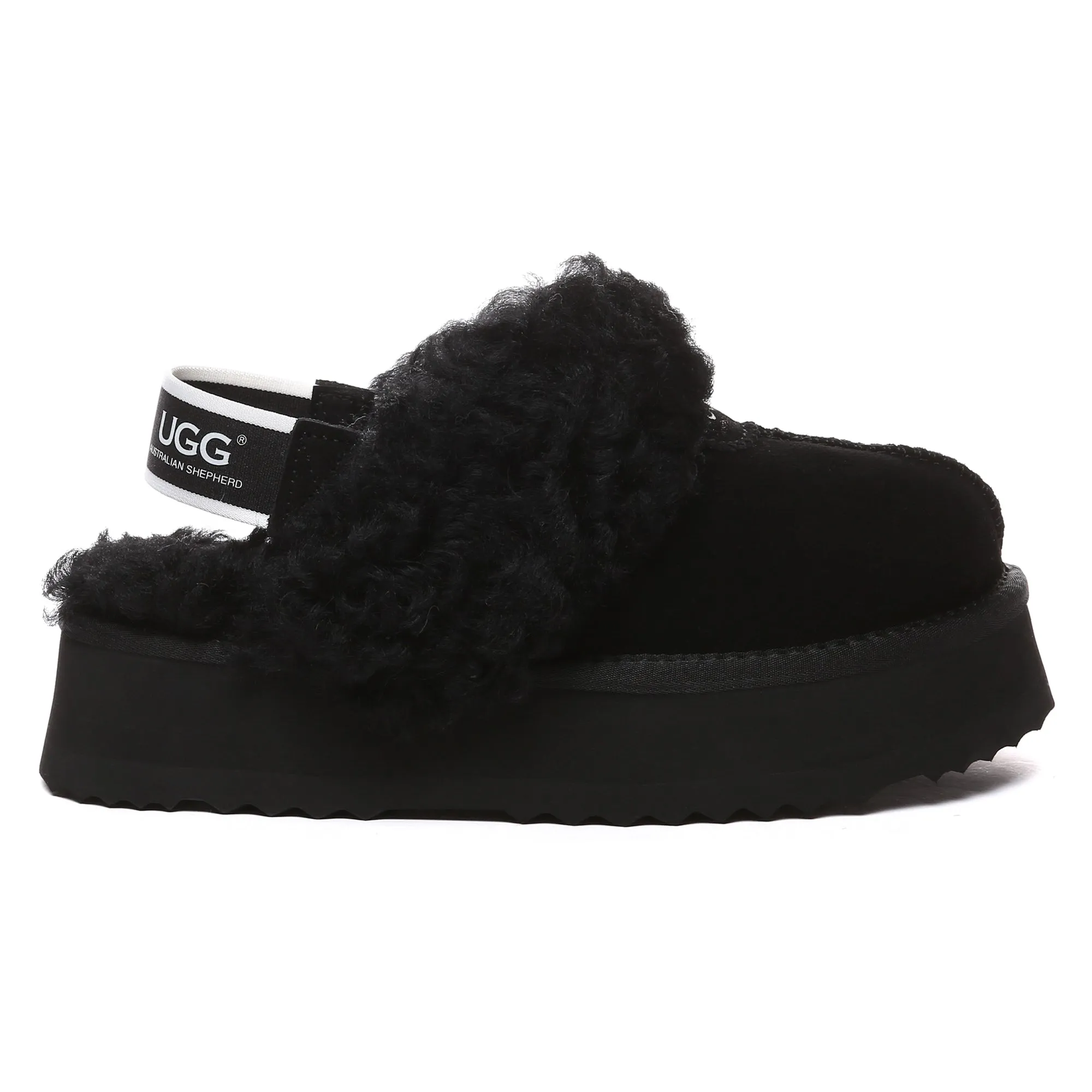 UGG Fuzzy Waffle Slingback Platform Slides