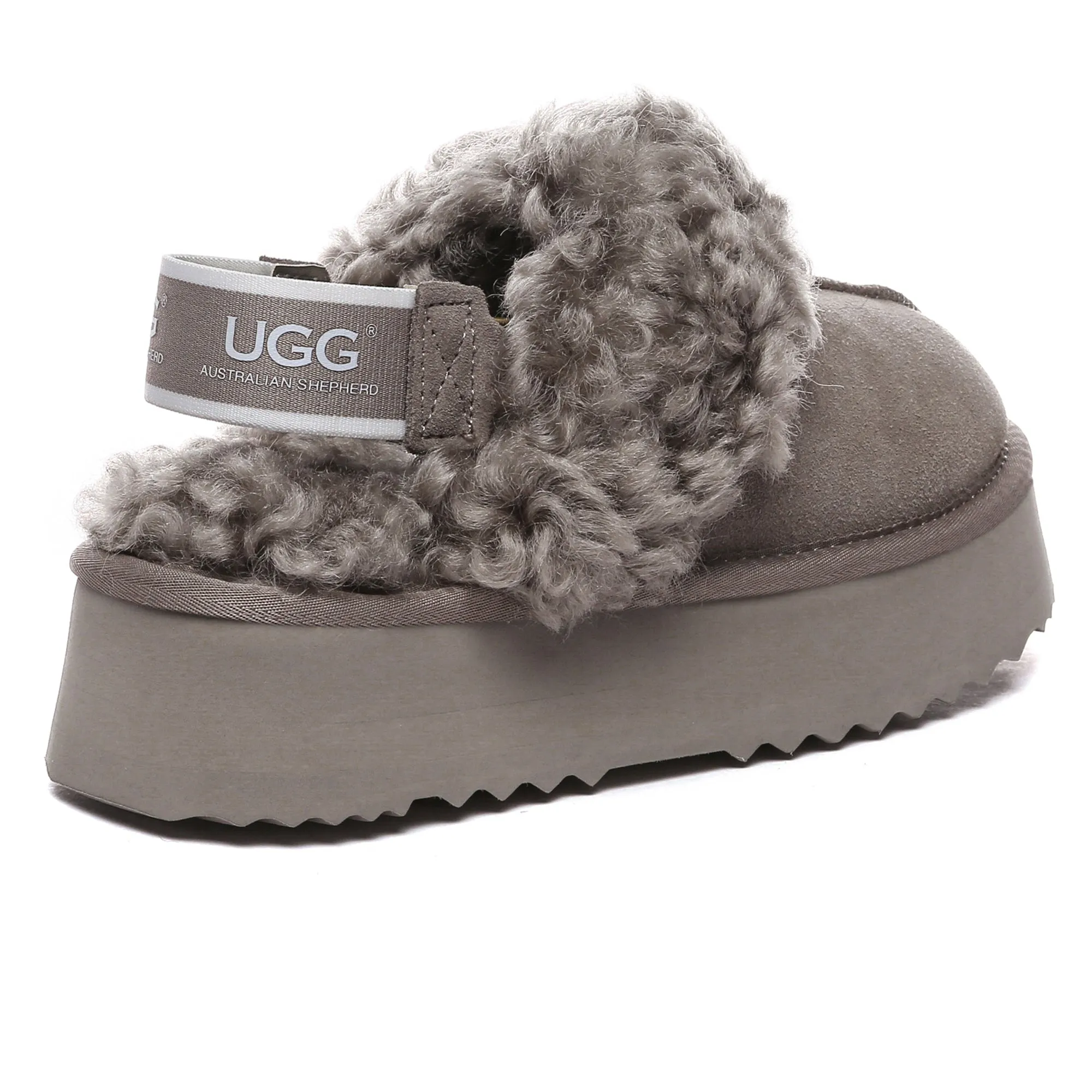 UGG Fuzzy Waffle Slingback Platform Slides