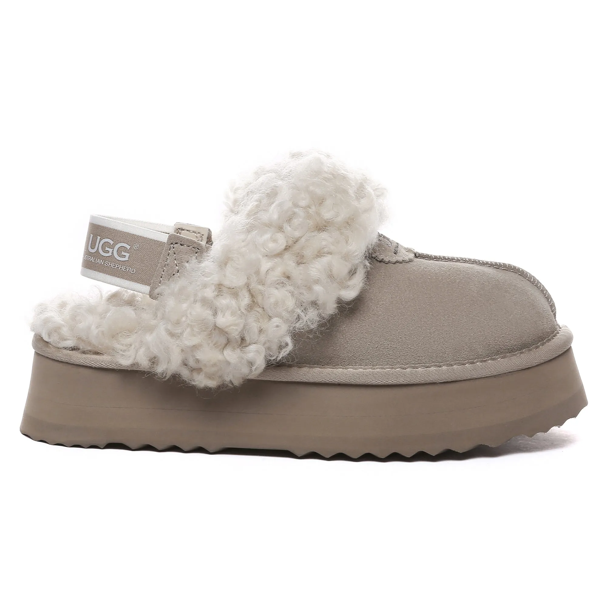 UGG Fuzzy Waffle Slingback Platform Slides