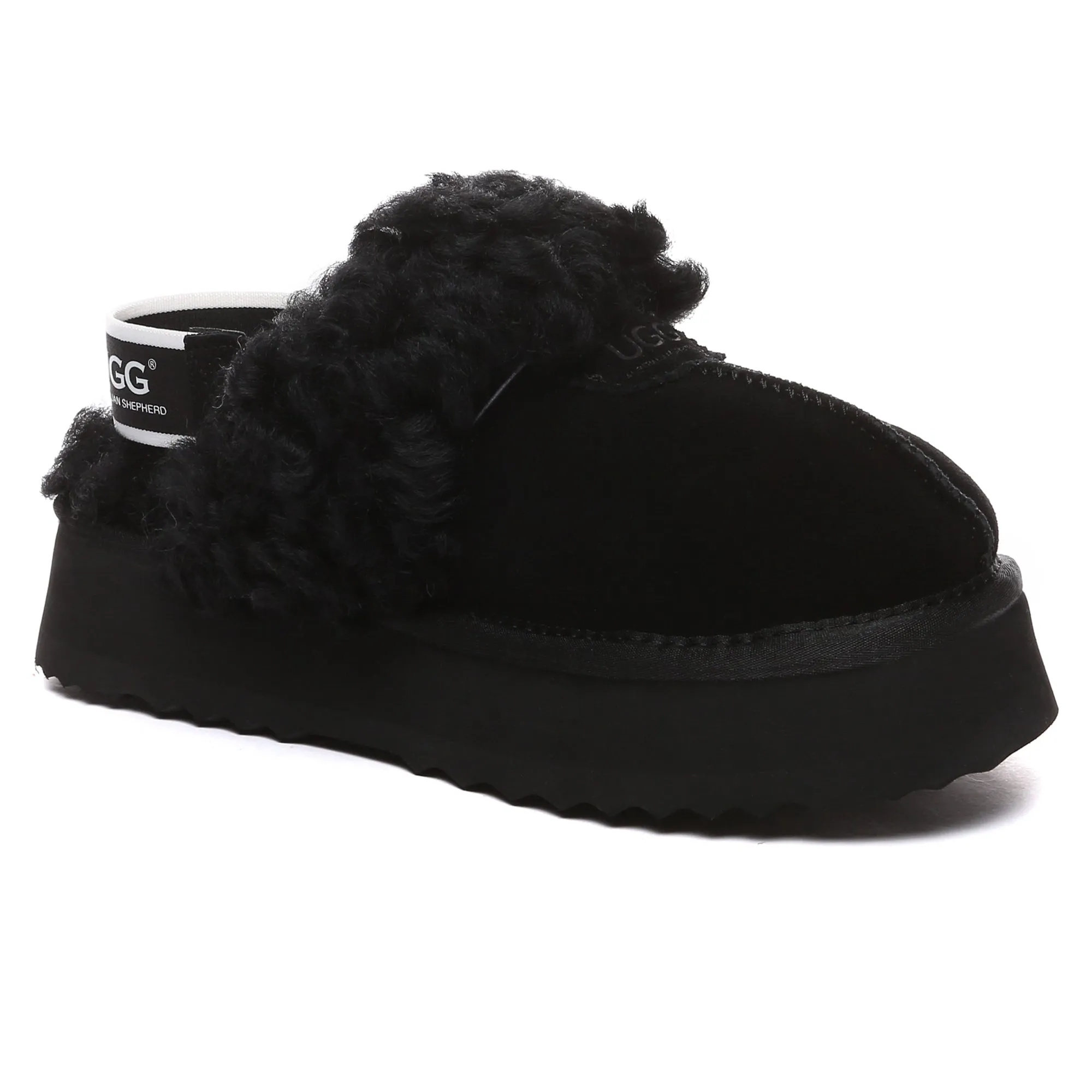 UGG Fuzzy Waffle Slingback Platform Slides