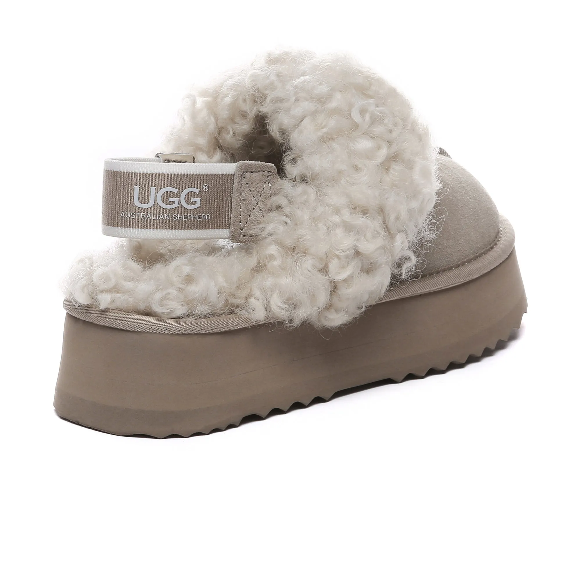 UGG Fuzzy Waffle Slingback Platform Slides