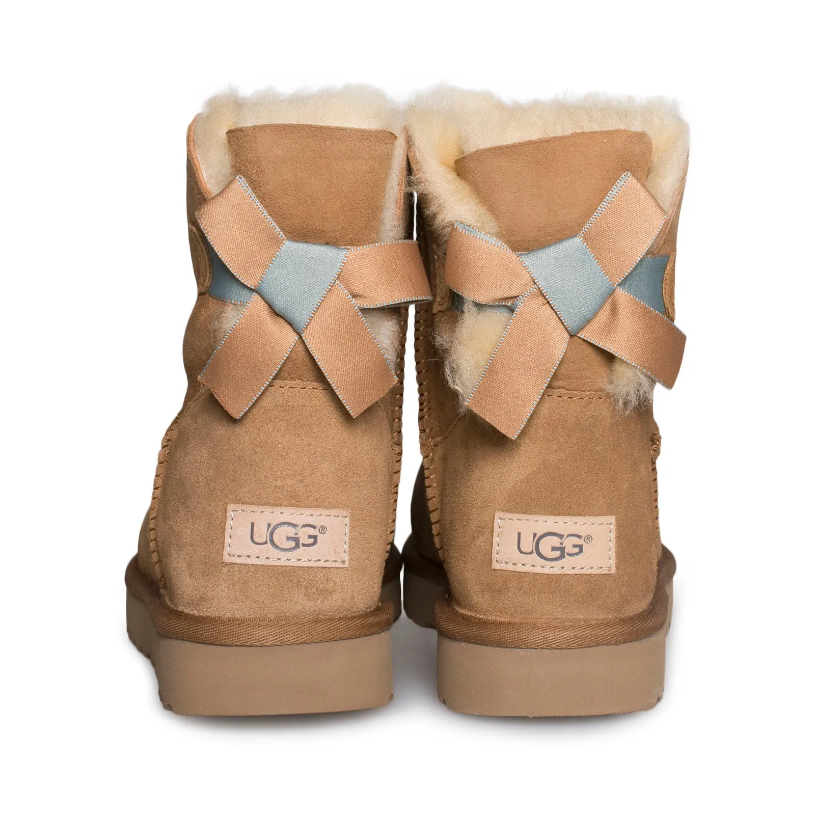 UGG Mini Bailey Bow II Shimmer Chestnut Boots - Women's