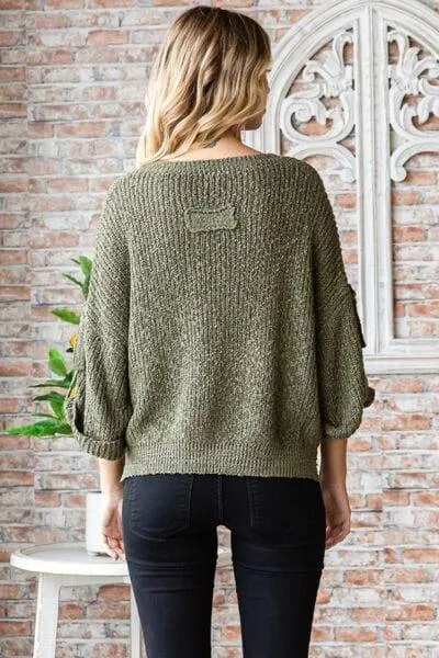 Veveret Rolled Half Sleeve Sweater