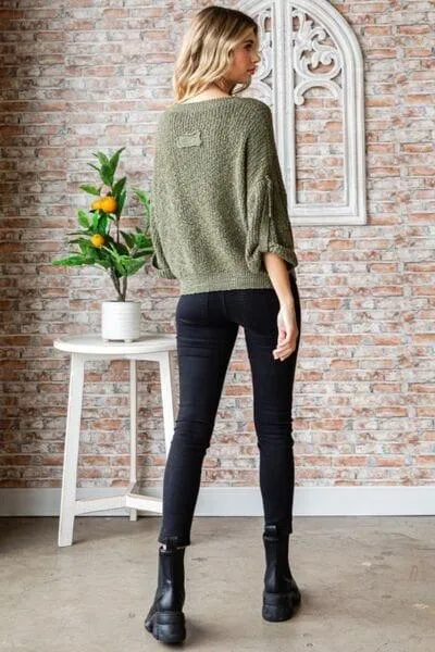 Veveret Rolled Half Sleeve Sweater