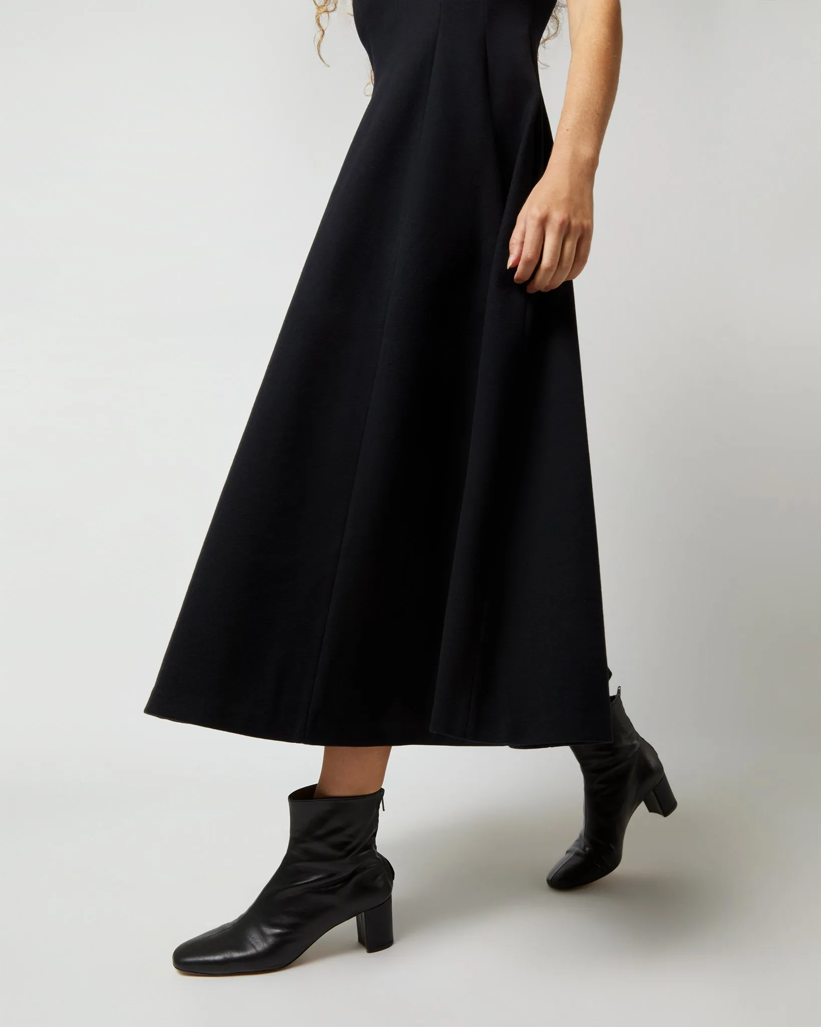 Victoire Dress in Black Brushed Interlock