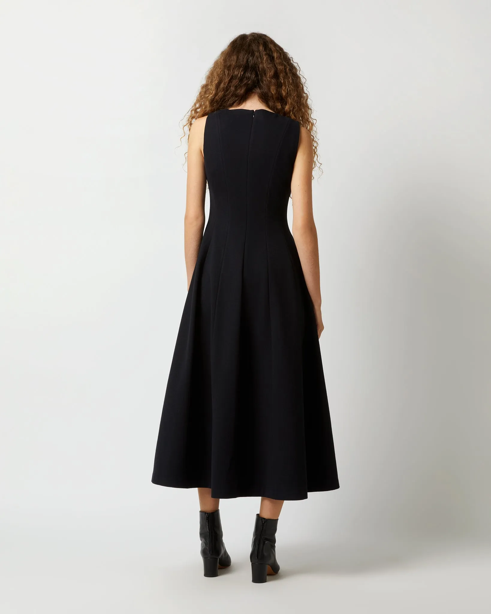 Victoire Dress in Black Brushed Interlock