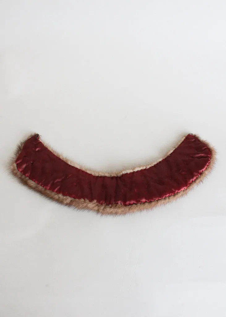 Vintage 1960s Brown Mink Fur Collar