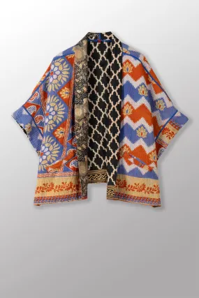 VINTAGE COTTON KANTHA MINI PONCHO - cv4060-0051a -