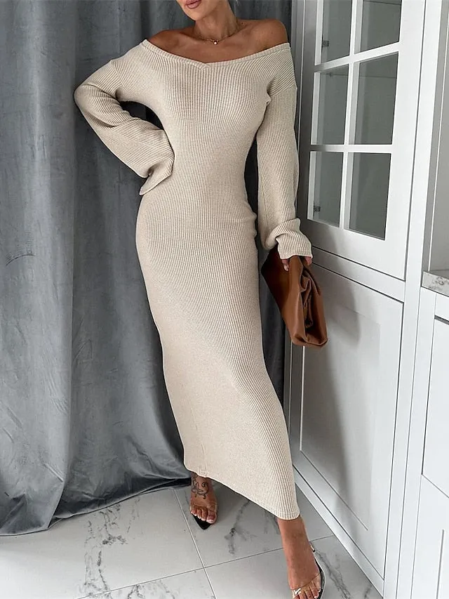 Women's Knit Sweater Maxi Dress