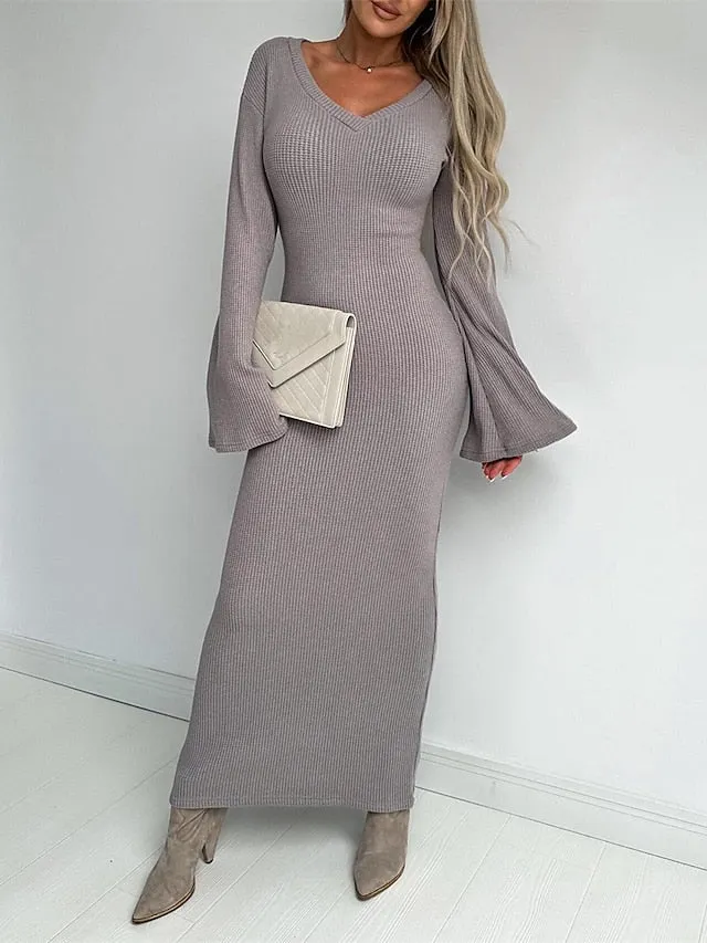 Women's Knit Sweater Maxi Dress