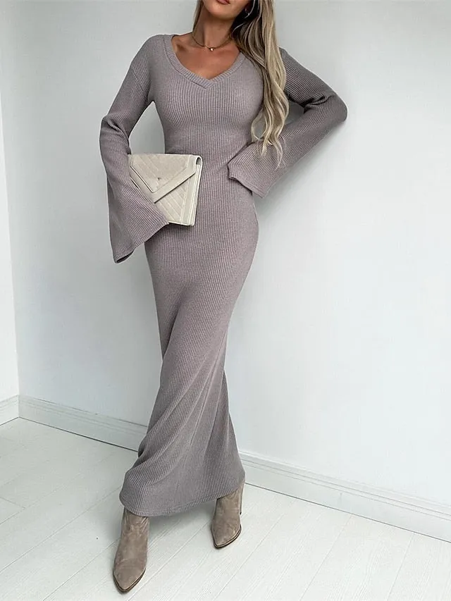 Women's Knit Sweater Maxi Dress