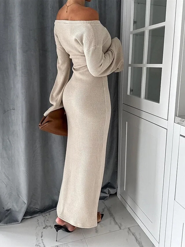 Women's Knit Sweater Maxi Dress