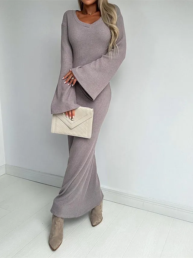 Women's Knit Sweater Maxi Dress