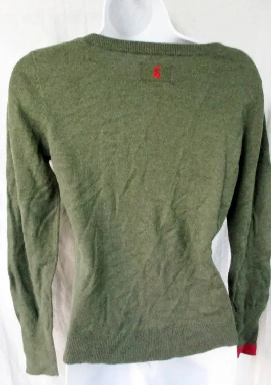 Womens Ladies JOULES KNITWEAR THE FOX Pullover Sweater OLIVE GREEN S 6