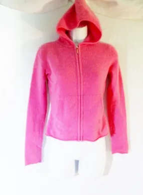 Womens Ladies VINCE CASHMERE Cardigan Sweater Hoodie PINK S COTTON CANDY