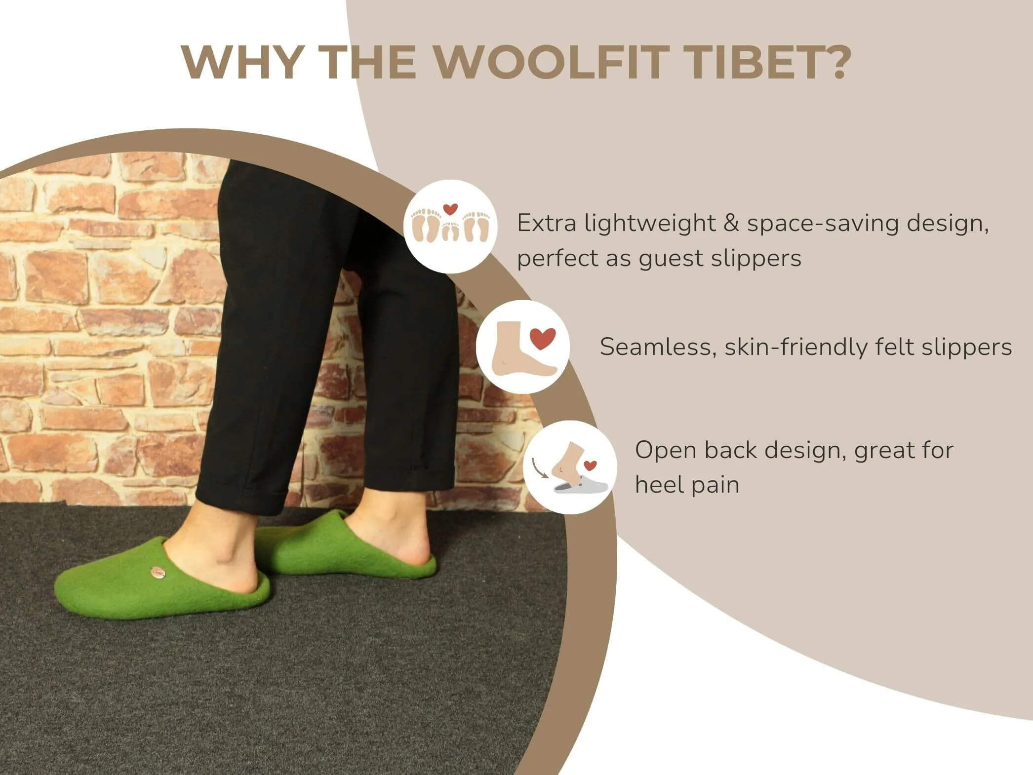 WoolFit Tibet | Guest Slippers with Leather Sole