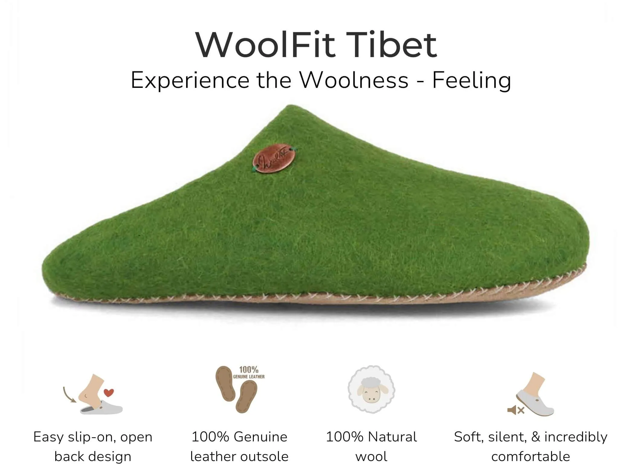 WoolFit Tibet | Guest Slippers with Leather Sole