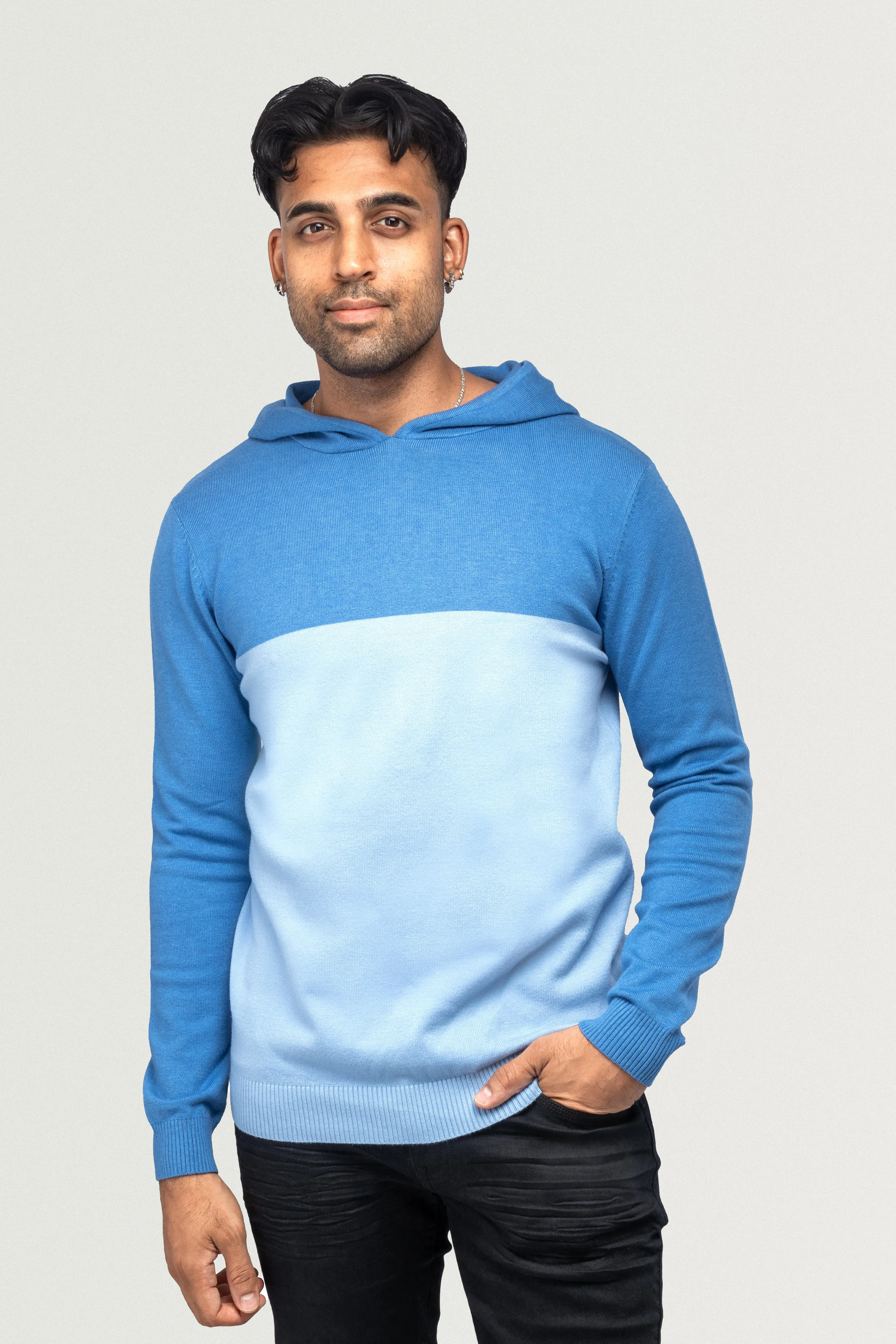 X RAY Men's Color Block Pullover Hoodie Sweater