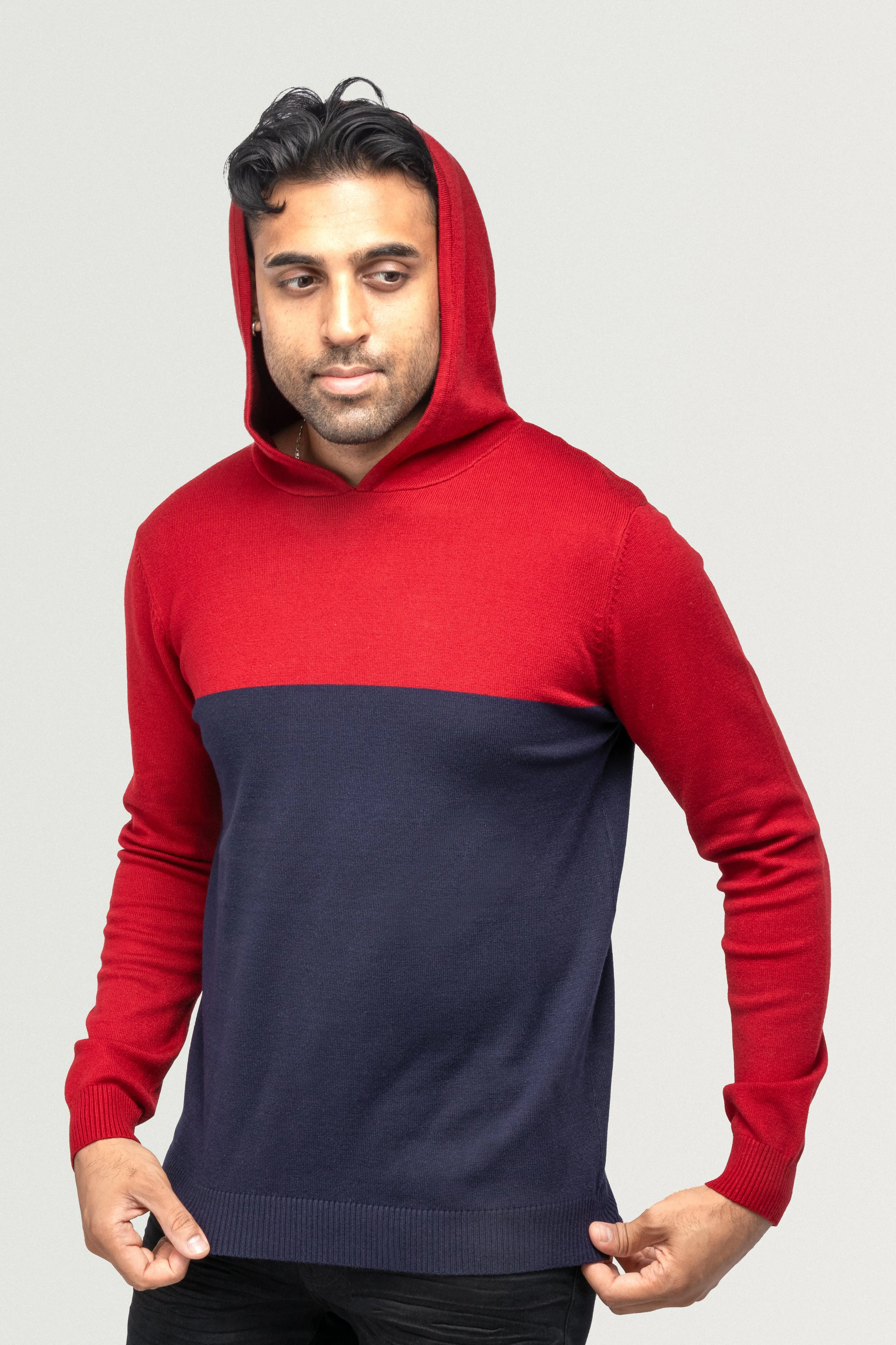 X RAY Men's Color Block Pullover Hoodie Sweater