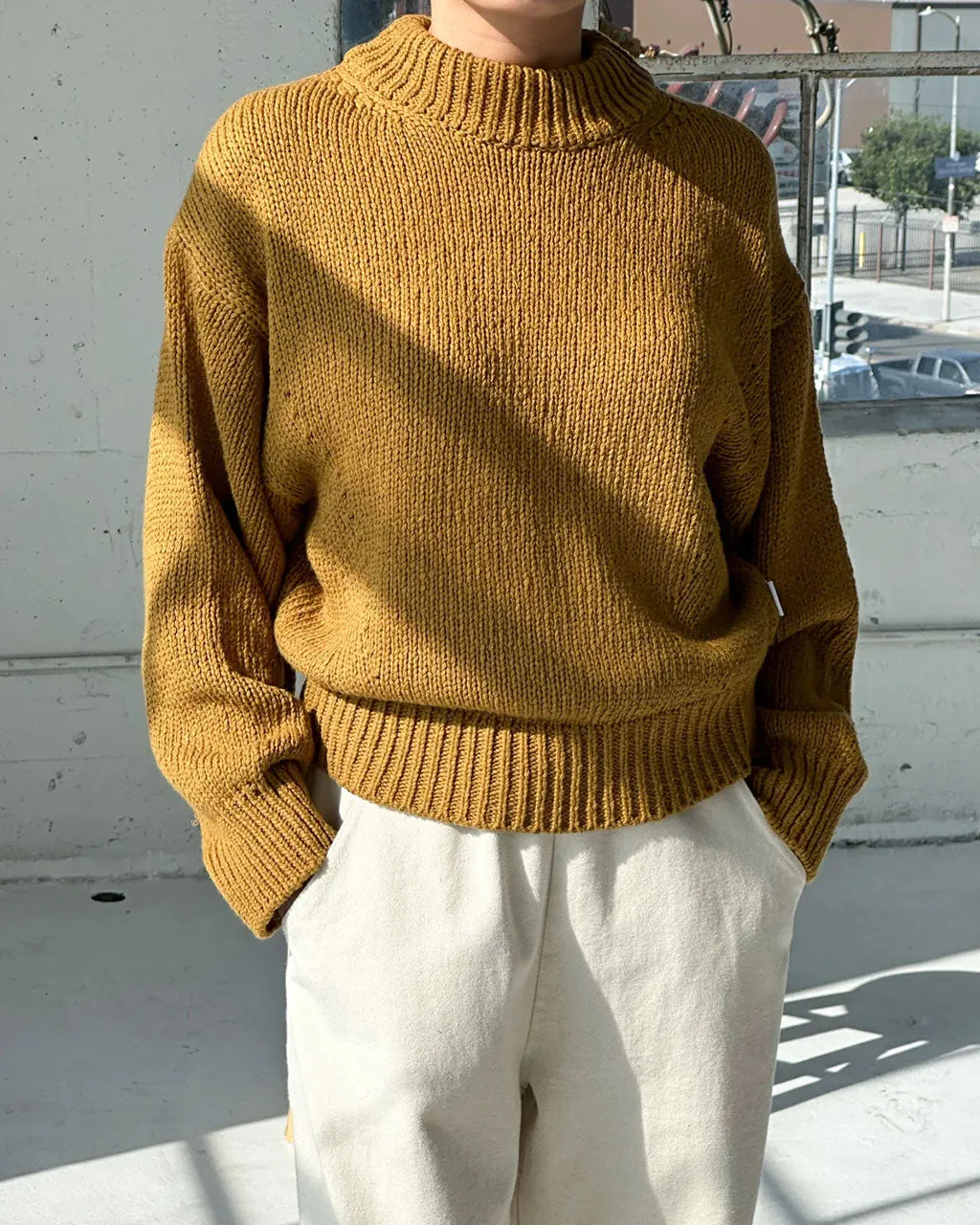 Zoe Cotton Sweater - Dijon