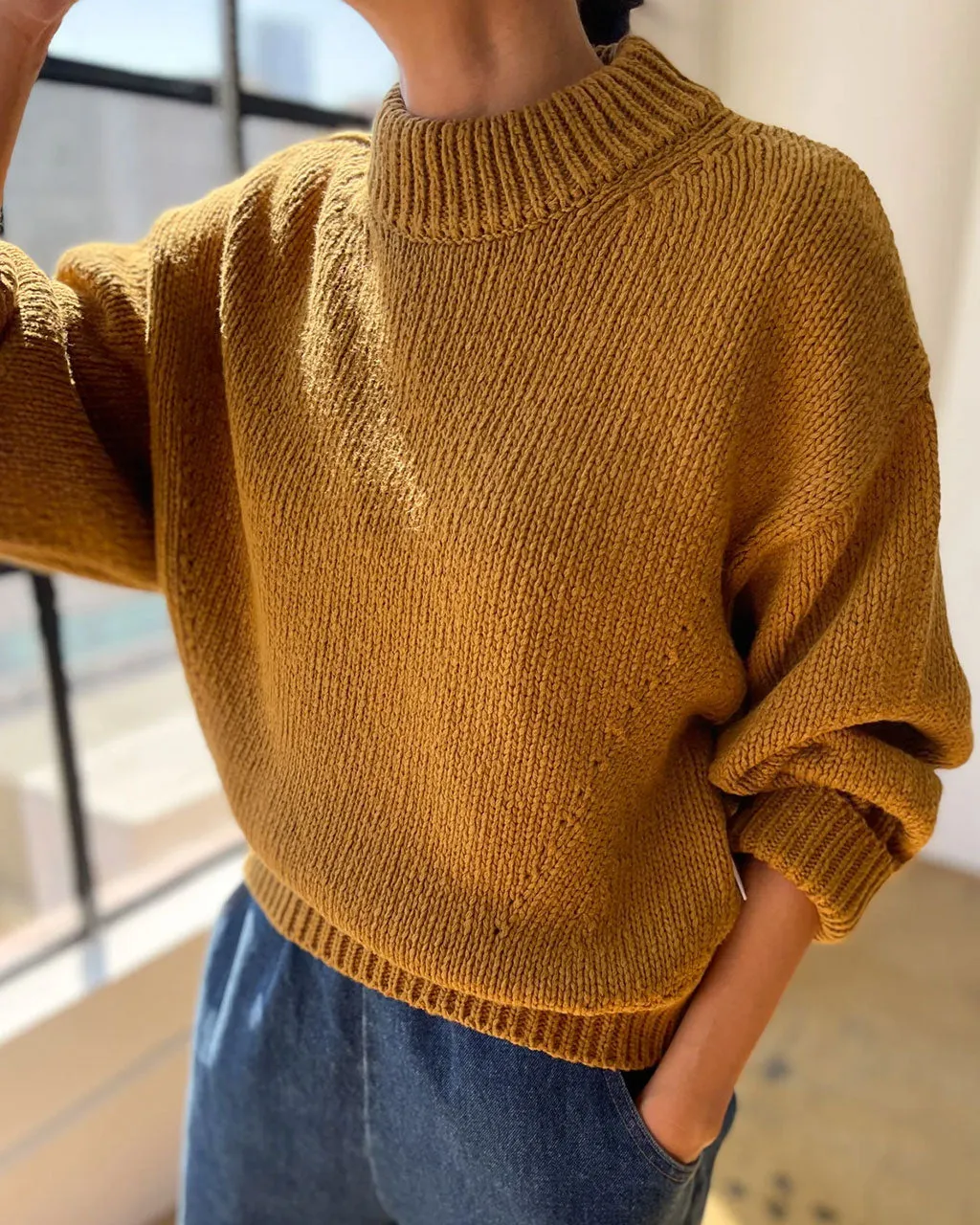 Zoe Cotton Sweater - Dijon