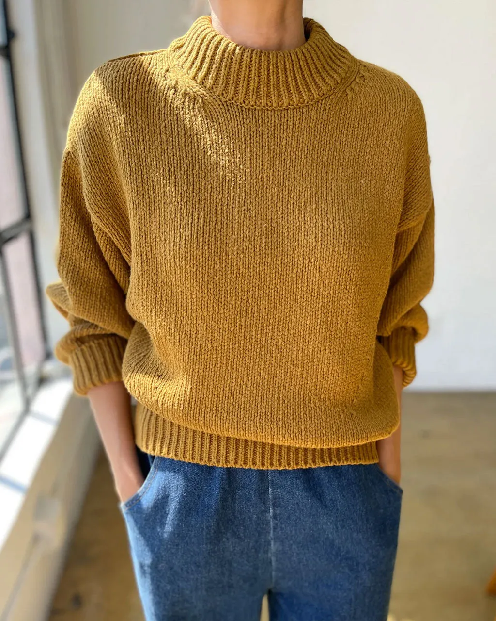 Zoe Cotton Sweater - Dijon